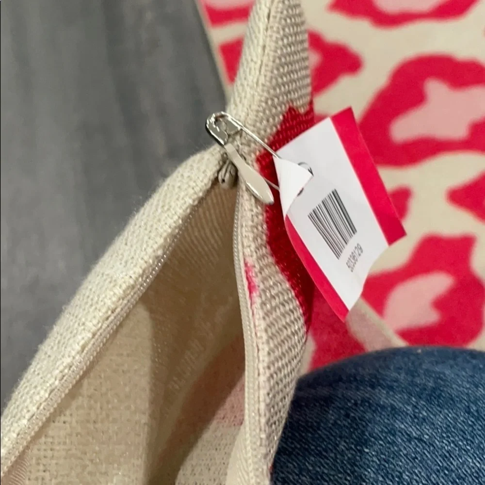 Natural Linen Pink Leopard Throw Pillow Cases (2)